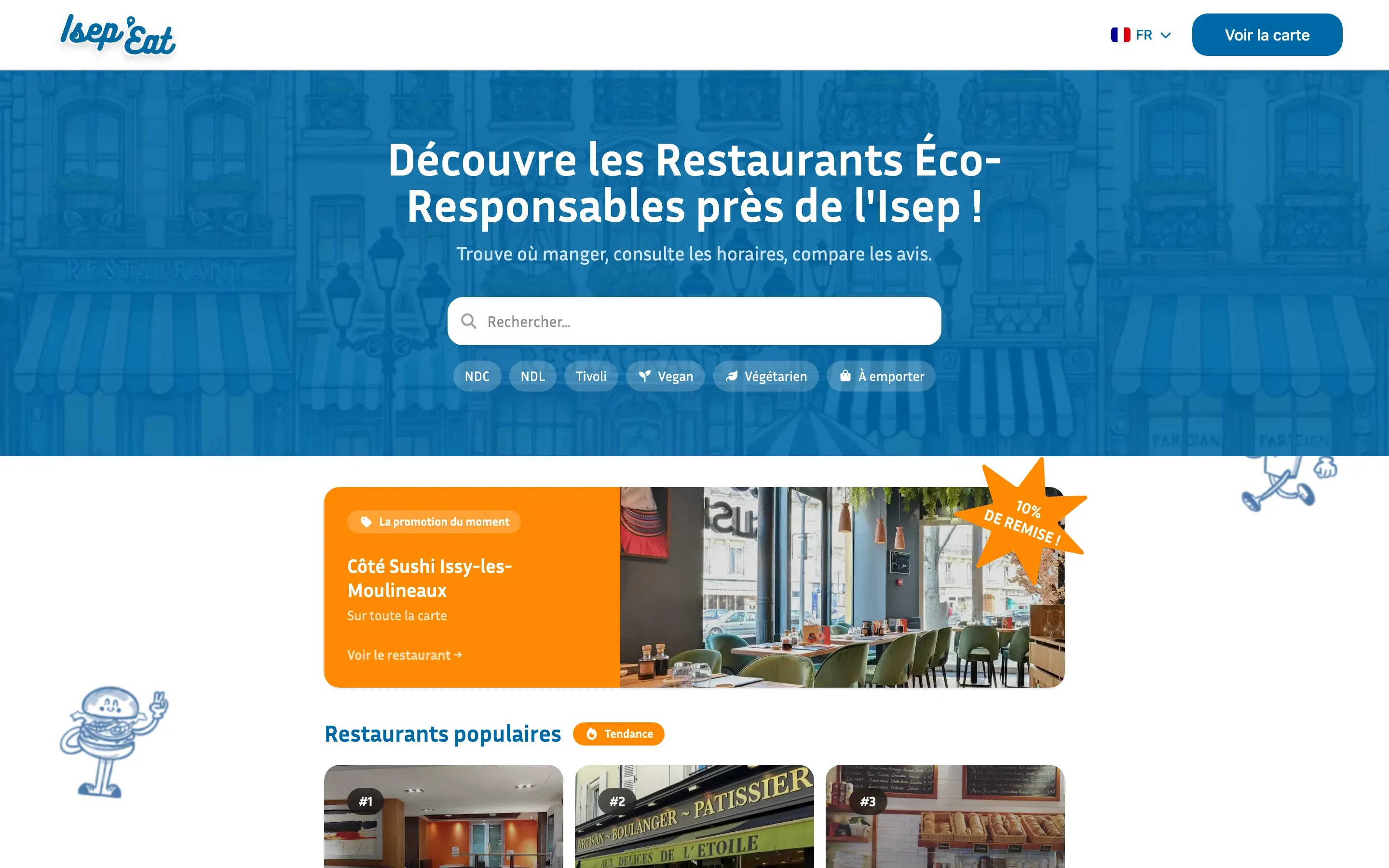Accueil du site Isep’Eat