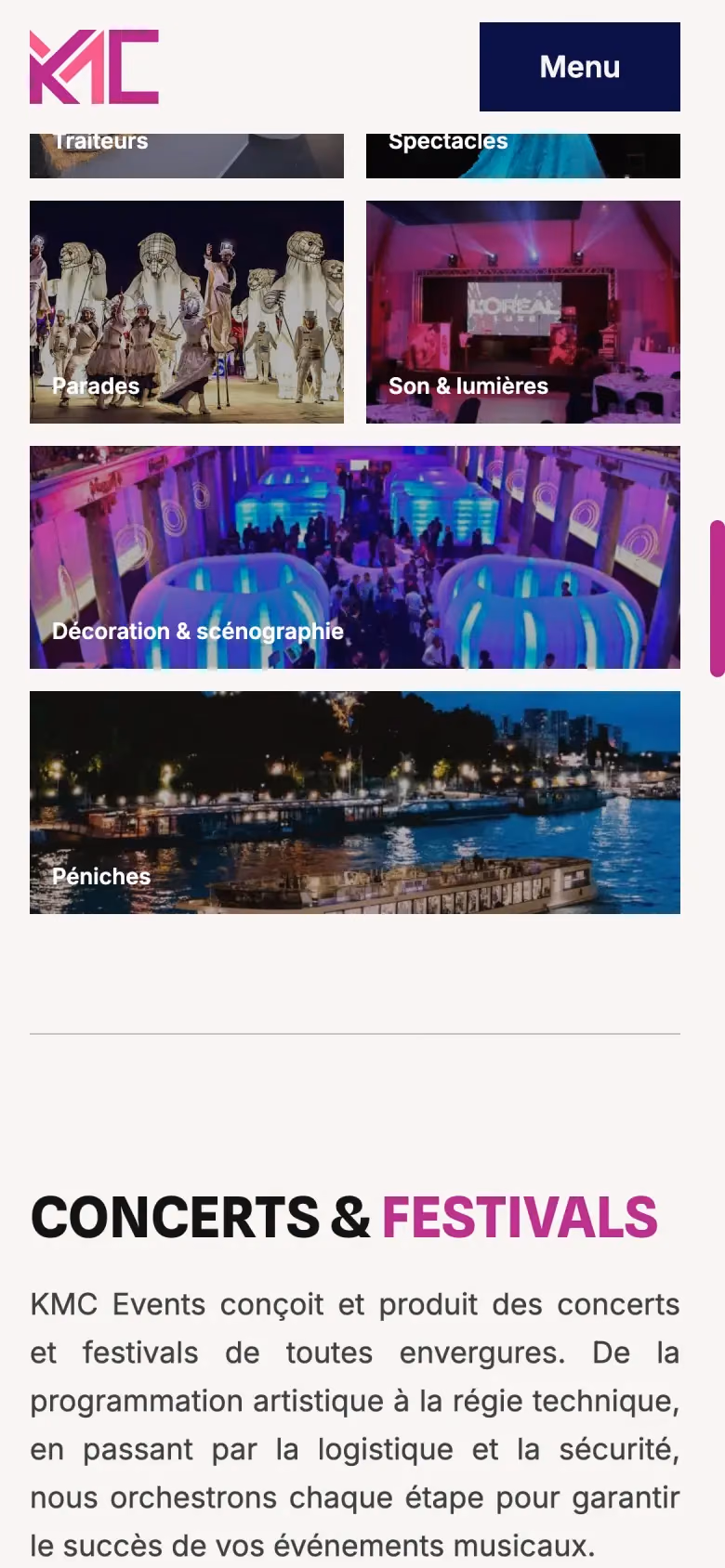 Galerie des lieux de KMC Events sur téléphone