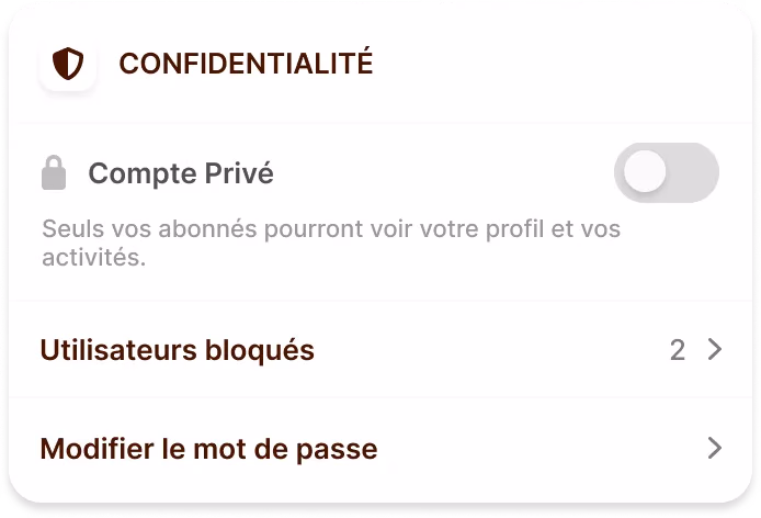 Les réglages de confidentialité du profil