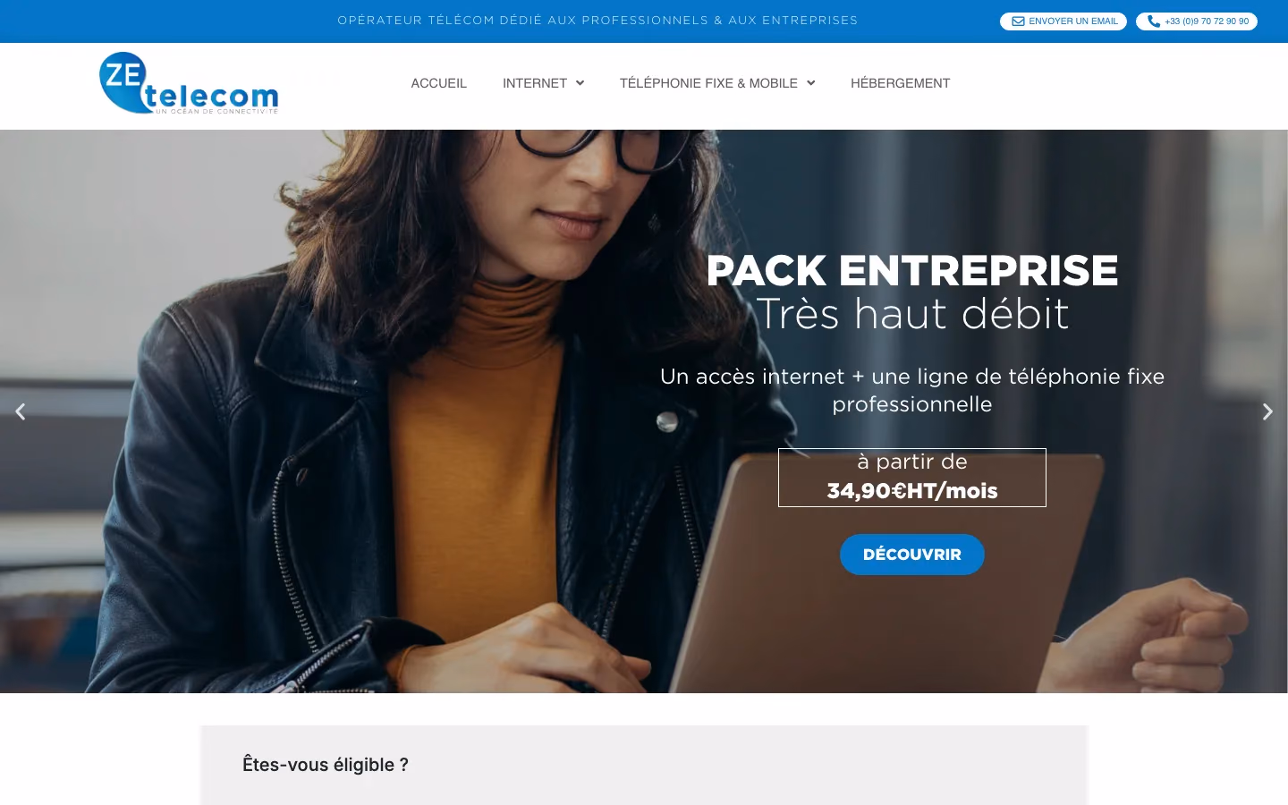 L’ancien site WordPress de ZEtelecom, en janvier 2026